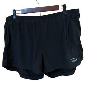 L.L. Bean Black Athletic Shorts with Compression Liner